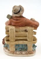 Azonosítatlan jelzéssel: Lumpoló polgár. Bisztkvit, festett kerámia. Hibátlan. 20 cm