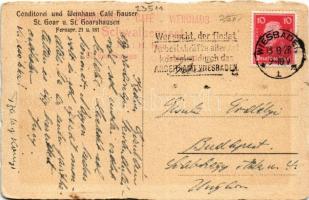 1926 Sankt Goarshausen, Burg Katz. Conditorei und Weinhaus Café Hauser St. Goar u. St. Goarshausen /...