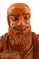 Jelzés nélkül: Sörivó. Faragott fa szobor. 23 cm