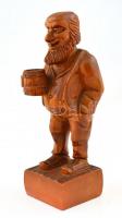 Jelzés nélkül: Sörivó. Faragott fa szobor. 23 cm
