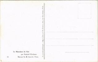Le Manchon de Gui. Gently erotic art postcard. Marque L-E. Paris 16. s: Raphael Kirchner