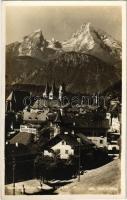 Berchtesgaden, Die Watzmann, Nonntal-Garage / mountains, street view, Villa Rössler, garage. Phot. H. Huber 1392. Alpiner Kunstverlag