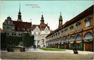 Dresden, Kgl. Stallhof / royal castle, street view. Dr. Trenkler Co. Dsd. 167. (fl)