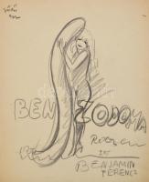 Göndör Bertalan (1908-1945): Ben-Szodoma (Női akt). Ceruza, papír, jelzett, 27,5×23 cm