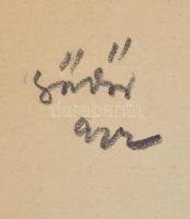 Göndör Bertalan (1908-1945): Ben-Szodoma (Női akt). Ceruza, papír, jelzett, 27,5×23 cm