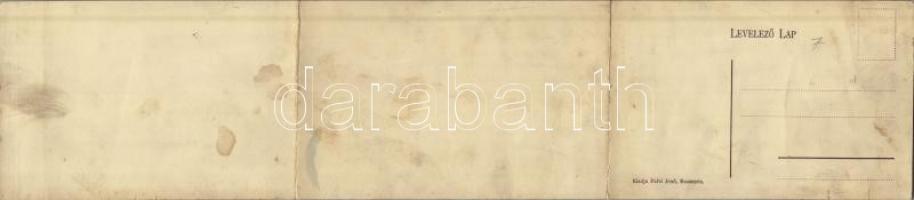 Rozsnyó, Roznava (Gömör); Három részes kinyitható panorámalap / 3-tiled folding panoramacard (fl)