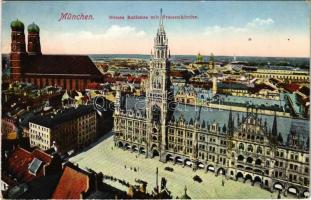 1926 München, Munich; Neues Rathaus mit Frauenkirche / town hall, church, automobiles. Aufnahme mit Meyer-Plasmat 5,5. August Zerle Nr. 566. (EB)