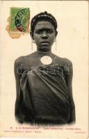 Types malagaches, Femme Bara / Bara woman, native, Madagascar folklore, TCV card (fl)