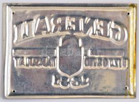 cca 1930 Generali Triesti Általános Biztosító Társulat dekoratív magyar címeres alumínium táblácskáj...