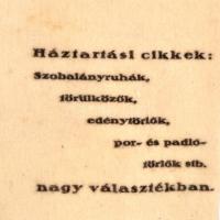 cca 1925 Használatlan, felcímkézett fazékfogó szövet kesztyű, elől és hátul rányomtatott reklámmal, ...