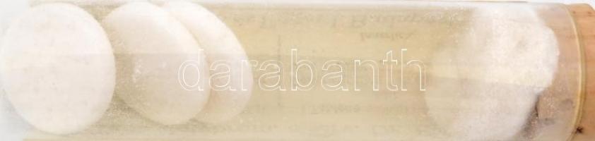 cca 1930 Dr. Egger Gyógyszervegyészeti Gyár Budapest Polybrom tablettás üvegcse, benne néhány tablet...