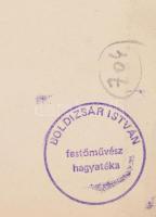 Boldizsár István (1897-1984): Templom. Rézkarc, papír, hátoldalán hagyatéki pecséttel, 18x23,5 cm