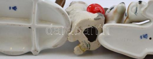 3 db porcelán figura. őzek, nyúl. 17 cm, 10 cm , 10 cm. Jelzettek, kis kopással