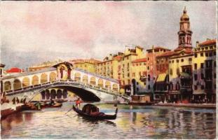 Venezia, Venice; Ponte di Rialto / bridge, boat. A. Scrocchi 4338-9.