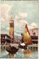 Venezia, Venice; Piazzetta S. Marco dalla Laguna / square, boats. A. Scrocchi 4338-3.