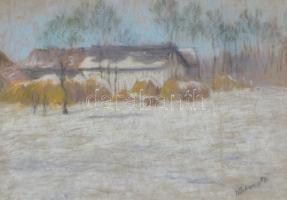 Mednyánszky jelzéssel: Téli tájkép. Akvarell, papír, üvegezett fa keretben, 20x27,5 cm