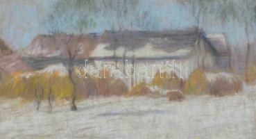 Mednyánszky jelzéssel: Téli tájkép. Akvarell, papír, üvegezett fa keretben, 20x27,5 cm