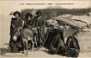 Campement Maure / Moor camp, African folklore, donkey