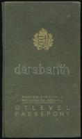 1937 Bp., Magyar Királyság által nyugalmazott ezrederes és felesége számára kiállított fényképes útl...