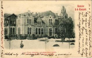 1901 Bodrogolaszi, Bodrog-Olaszi; Gróf Lónyay Elemér és Stefánia lakhelye és kastélya télen. Löwy A. kiadása (EK)
