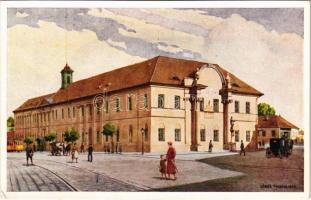 Budapest II. Széna tér, régi Szent János kórház, villamos. Műemlékek Országos Bizottsága s: Dörre Tivadar (EK)