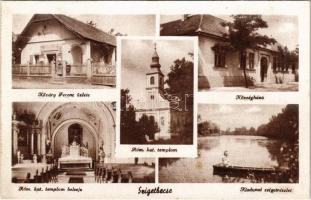 Szigetbecse, Római katolikus templom belső, Kisdunai sziget, községháza, Kőváry Ferenc üzlete