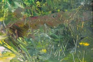 Nemes Béla (1912-1972): Zöldellő táj. Olaj, karton, jelzett, hátoldalán a művész lánya eredetiség ig...