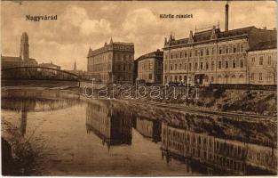 1916 Nagyvárad, Oradea; Körös folyó, híd,  / Cris riverside, bridge