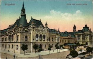 Nagyvárad, Oradea; Görög katolikus püspöki palota, piac. Vasúti levelezőlapárusítás 14. sz. 1916. / Greek Catholic church and market