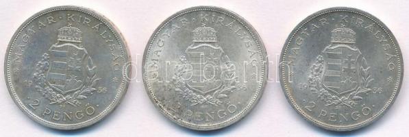 1936. 2P Ag "Liszt Ferenc" (3x) T:1-,2 Adamo P7.3
