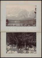 cca 1915 Katonák, emlékművek a Predil-hágóban, 7 db kartonra kasírozott fotó, 11×15,5 cm / Passo del...