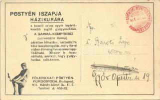 1931 Pöstyén, Piestany; Polyarthritis Sec. Destruens. A fürdő iszap házikúrára, Gamma-Kompressz rekl...