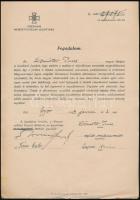 1945 Győr, Repülő szakaszvezető nemzetvédelmi fogadalma az Országos Nemzetvédelmi Bizottság fejléces papírján, Nemzetvédelmi Kereszt kitüntetés átvételét igazoló megjegyzéssel