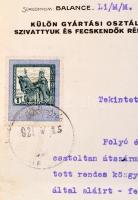 1920 Bp., Magyar Mérleg és Gépgyár Részvénytársaság díszes fejléces levélpapírjára írt levél okmányb...