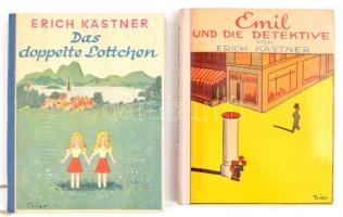 2 db német nyelvű könyv - Kästner, Erich: Das doppelte Lottchen + Emil und die Detektive. Kiadói félvászon kötés, jó állapotban.