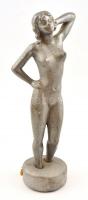 Jelzés nélkül: Női akt szobor. Fém 30 cm