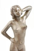Jelzés nélkül: Női akt szobor. Fém 30 cm