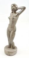 Jelzés nélkül: Női akt szobor. Fém 30 cm