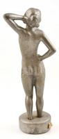 Jelzés nélkül: Női akt szobor. Fém 30 cm