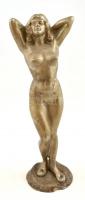 Jelzés nélkül: Női akt szobor. Fém 36 cm