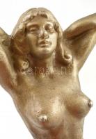 Jelzés nélkül: Női akt szobor. Fém 36 cm