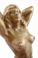 Jelzés nélkül: Női akt szobor. Fém 36 cm