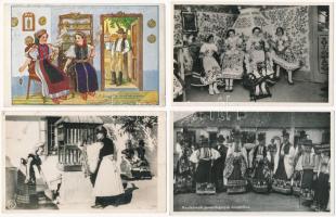 10 db RÉGI motívum képeslap: folklór / 10 pre-1945 motive postcards: folklore