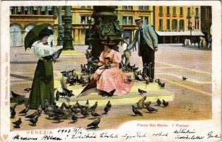 1903 Venezia, Venice; Piazza San Marco, I Piccioni / square, pigeons. Dr. Trenkler Co. 12077. (EK)