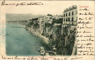 1901 Sorrento, Marina coll' Albergo Tramontano / seashore, hotel