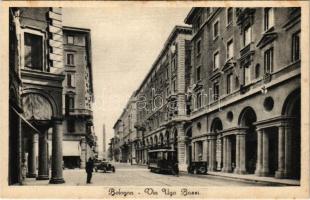 Bologna, Via Ugo Bassi / street view, tram, automobile