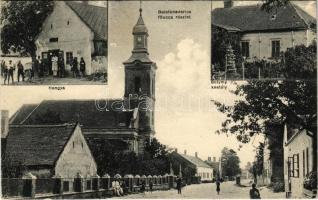 1928 Balatonederics, Fő utca, Hangya üzlet, Solymy kastély, templom (Rb)
