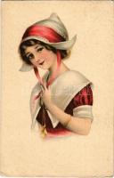 1917 Girl, folklore. Gibson Art Company 807. (fl)