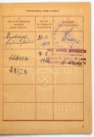 cca 1940 Német munkakönyv / German Labour pass