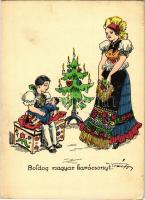 1938 Boldog Magyar Karácsonyt! / Hungarian irredenta propaganda with Christmas greeting, Trianon s: Pálffy (EK)